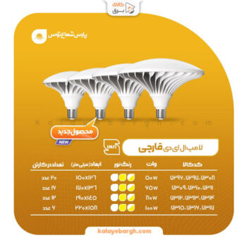 انواع لامپ LED قارچی پارس شعاع توس