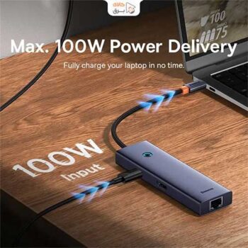 هاب 6 پورت USB-C باسئوس مدل UltraJoy Clarity New
