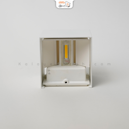 چراغ دکوراتیو دوطرفه مربع دمپردار زمردنور اسپرلوس نمای رو به رو چراغ دکوراتیو دوطرفه مربع دمپردار زمردنور اسپرلوس بدنه سفید